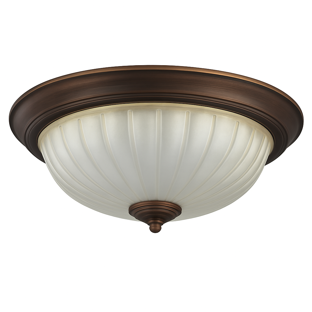 Abat-jour — Vintage en bronze noir avec abat-jour en verre givré
