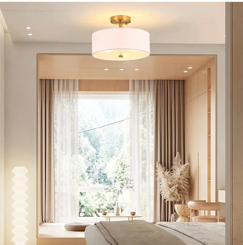 Plafonnier — Vintage en tissu pour une ambiance chaleureuse et accueillante