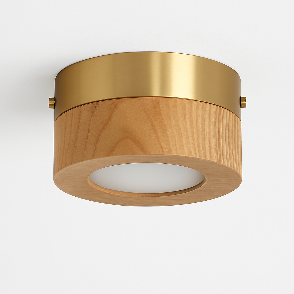 Plafonnier en noyer et frêne avec led pour éclairage intérieur Alix Clarté en Bois - Matière Chaleureuse & Lignes Élégantes