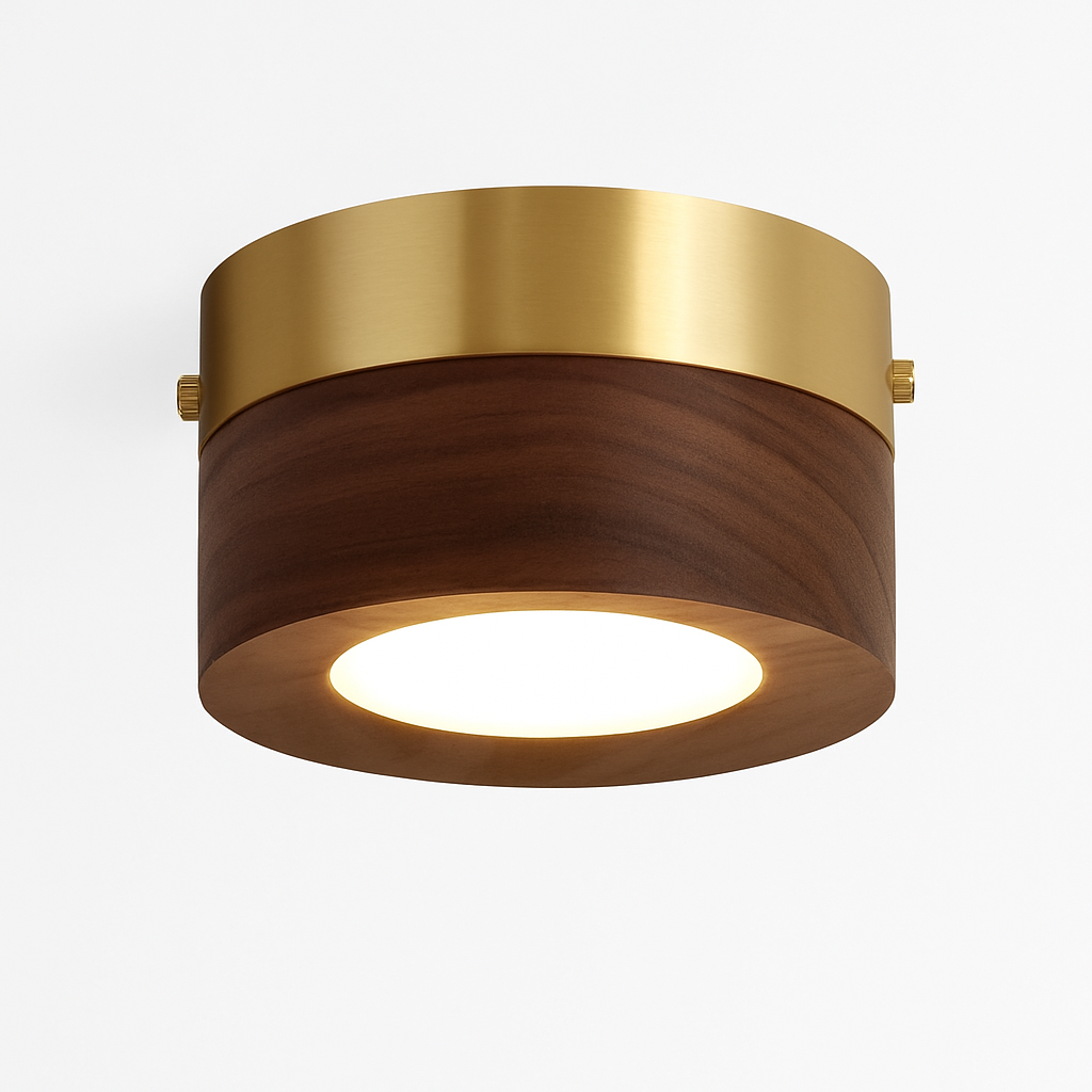 Plafonnier en noyer et frêne avec led pour éclairage intérieur Alix Clarté en Bois - Matière Chaleureuse & Lignes Élégantes