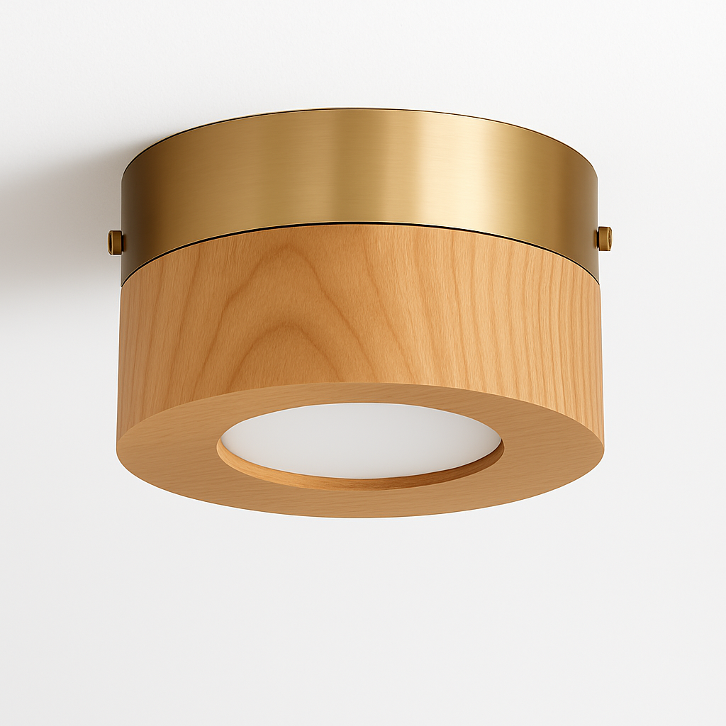 Plafonnier en noyer et frêne led pour éclairage intérieur Évariste Onde en Bois - Esprit Naturel & Décor Chaleureux
