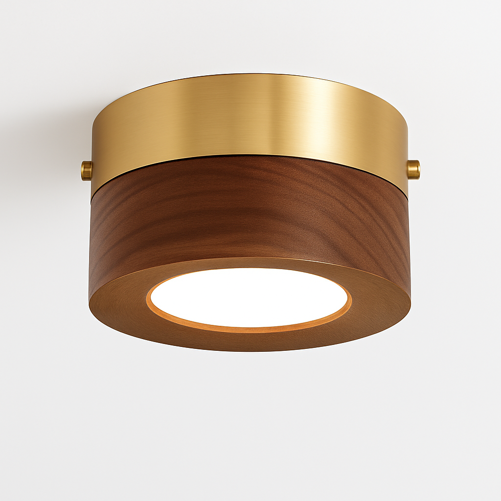 Plafonnier en noyer et frêne led pour éclairage intérieur Évariste Onde en Bois - Esprit Naturel & Décor Chaleureux