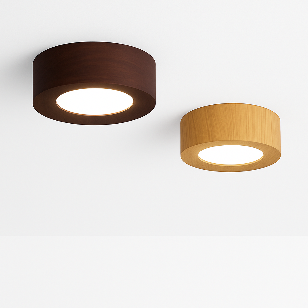 Plafonnier en noyer et frêne led pour éclairage intérieur Évariste Onde en Bois - Esprit Naturel & Décor Chaleureux