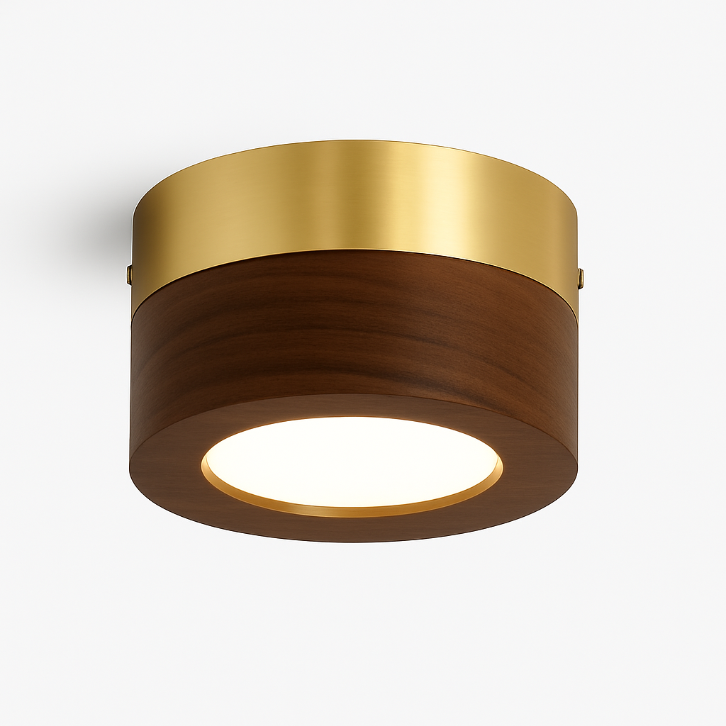 Plafonnier en noyer et frêne led pour éclairage intérieur Évariste Onde en Bois - Esprit Naturel & Décor Chaleureux
