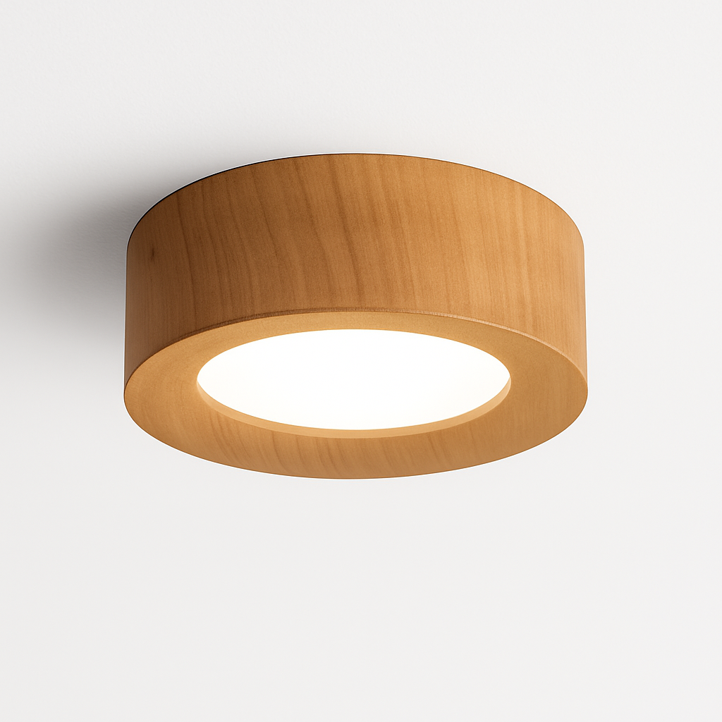 Plafonnier en noyer et frêne led pour éclairage intérieur Évariste Onde en Bois - Esprit Naturel & Décor Chaleureux