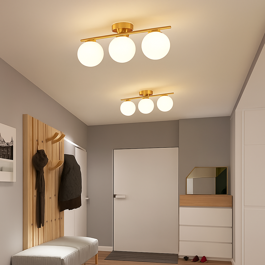 Plafonnier — LED nordique fer verre boule plafonniers couloir allée balcon cuisine Simple moderne créatif décor à la maison Lustre
