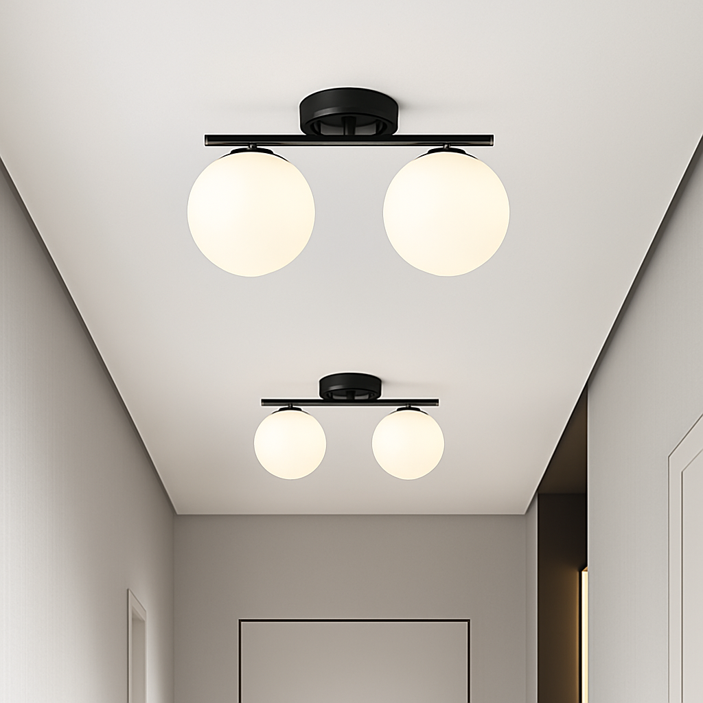 Plafonnier — LED nordique fer verre boule plafonniers couloir allée balcon cuisine Simple moderne créatif décor à la maison Lustre