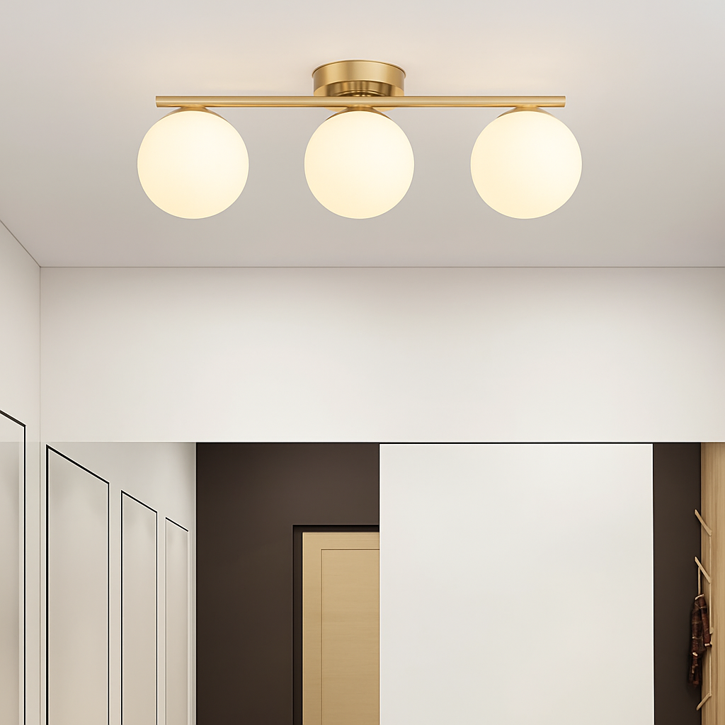 Plafonnier — LED nordique fer verre boule plafonniers couloir allée balcon cuisine Simple moderne créatif décor à la maison Lustre