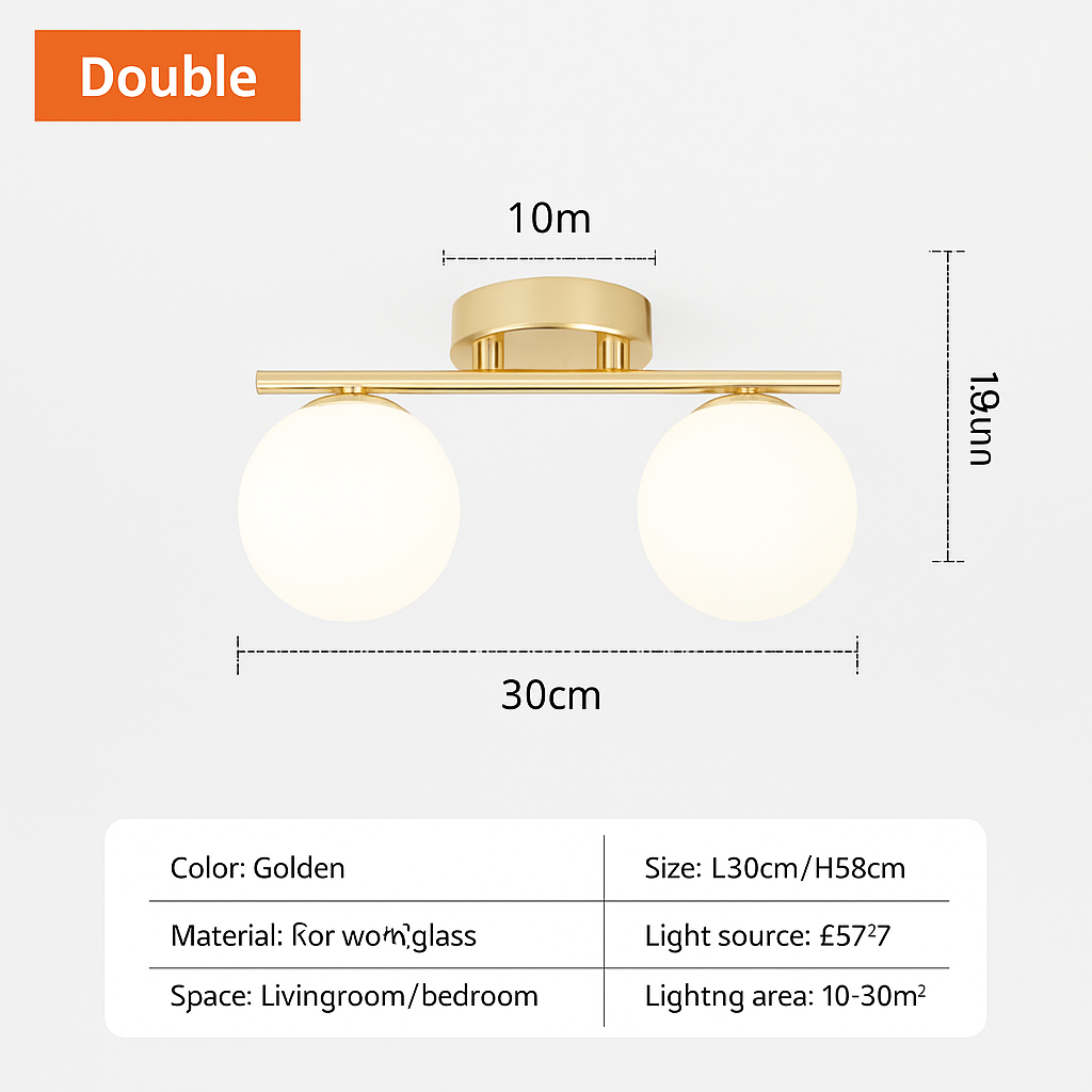 Plafonnier — LED nordique fer verre boule plafonniers couloir allée balcon cuisine Simple moderne créatif décor à la maison Lustre