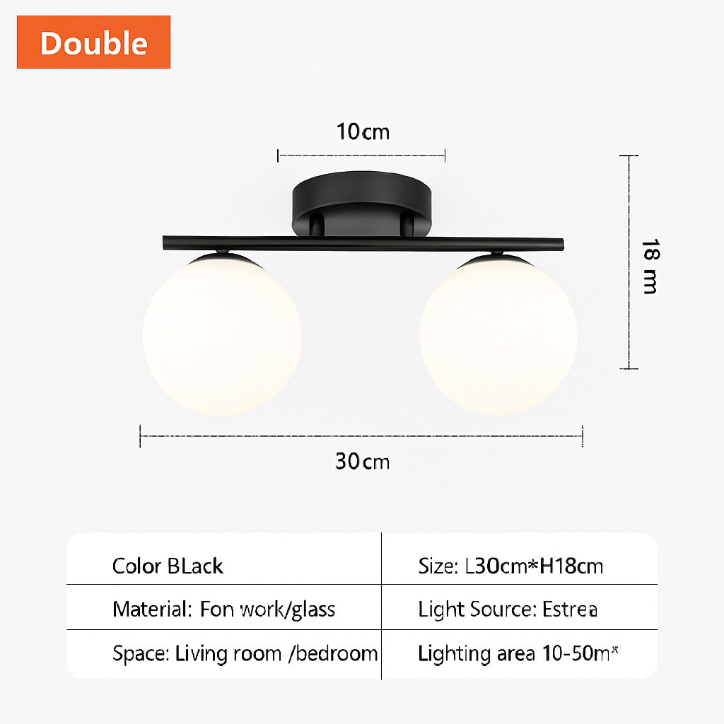 Plafonnier — LED nordique fer verre boule plafonniers couloir allée balcon cuisine Simple moderne créatif décor à la maison Lustre