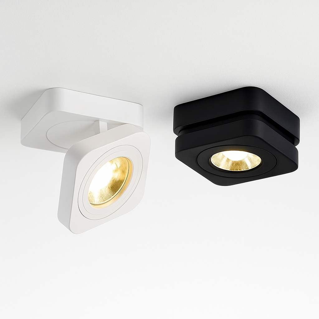 Plafonnier — LED Spot 360 degrés Rotation Downlights AC85-265V 7W 10W 12W 15W pliant COB LED Downlights monté en Surface