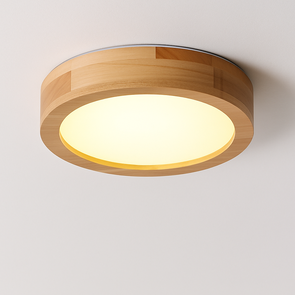 Plafonnier — Ronds simples chambre LED plafonniers lampe en bois décor à la maison Lampen nordique couloir étude cuisine salle à manger lampe