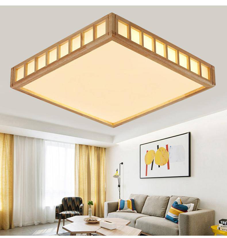 Plafonnier — LED carré style japonais Tatami