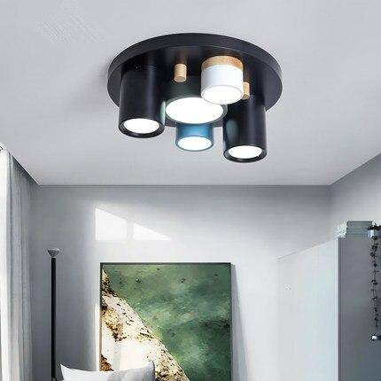 Plafonnier design avec plusieurs spots cylindriques colorés à LED Isaure Nuance - Géométrie & Élégance Visuelle