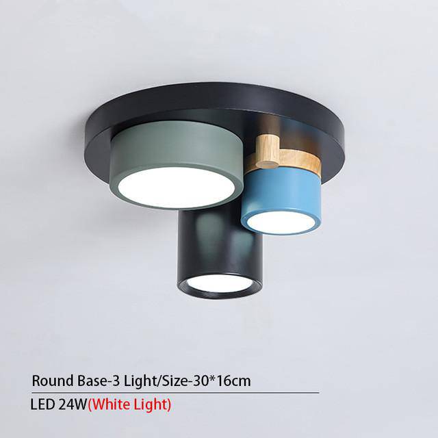 Plafonnier design avec plusieurs spots cylindriques colorés à LED Isaure Nuance - Géométrie & Élégance Visuelle