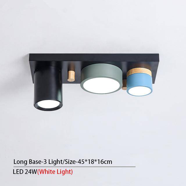 Plafonnier design avec plusieurs spots cylindriques colorés à LED Isaure Nuance - Géométrie & Élégance Visuelle