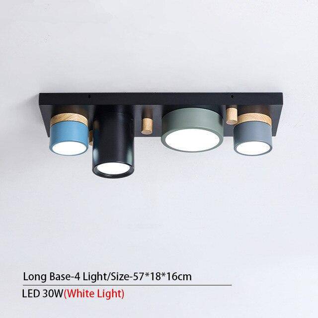 Plafonnier design avec plusieurs spots cylindriques colorés à LED Isaure Nuance - Géométrie & Élégance Visuelle
