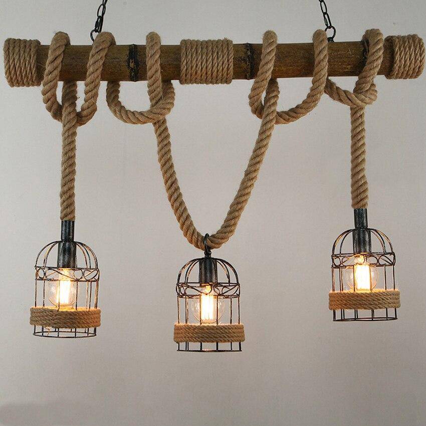 Suspension Vintage Ninon Brume en Corde et Bois