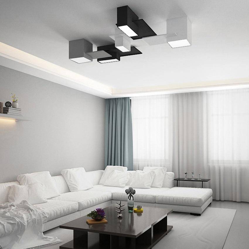 Plafonnier — Design LED à formes géométriques modernes noires et blanches