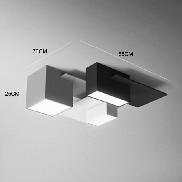 Plafonnier — Design LED à formes géométriques modernes noires et blanches