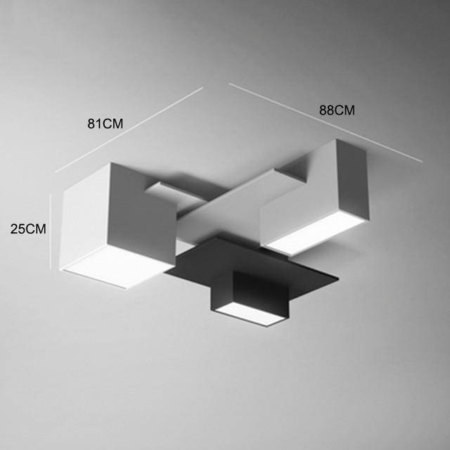 Plafonnier — Design LED à formes géométriques modernes noires et blanches