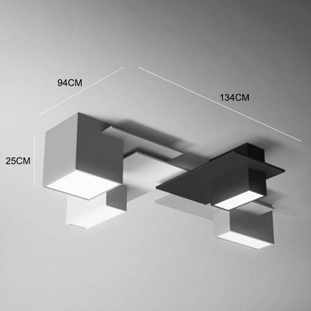 Plafonnier — Design LED à formes géométriques modernes noires et blanches