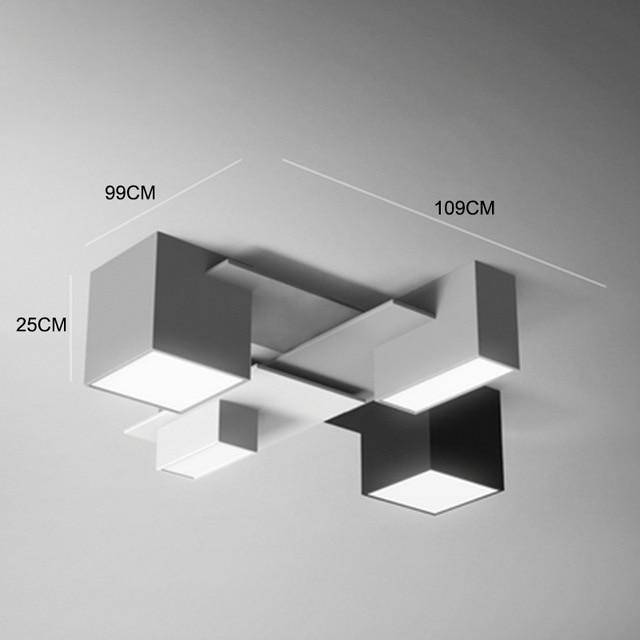 Plafonnier — Design LED à formes géométriques modernes noires et blanches