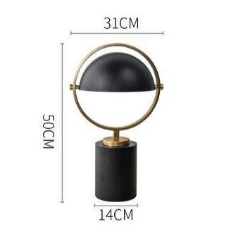 Lampe à poser design à LED en métal noir avec cercle doré Décor