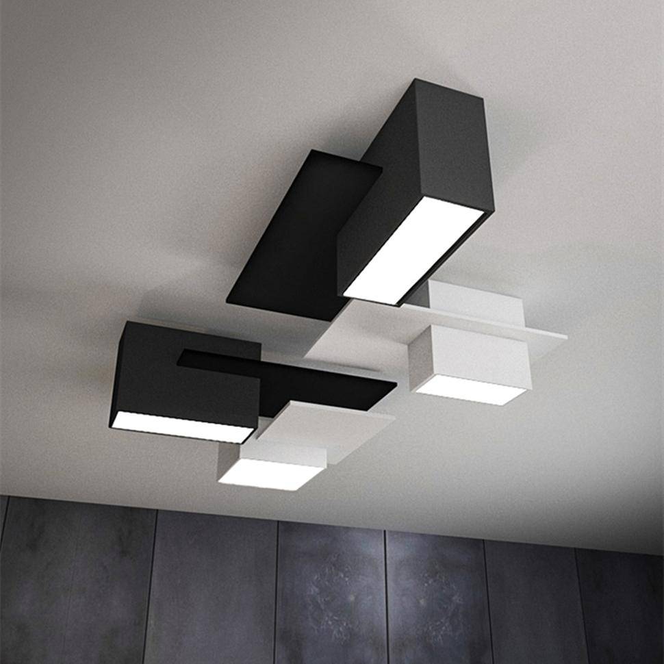 Plafonnier — Design LED à formes géométriques modernes noires et blanches