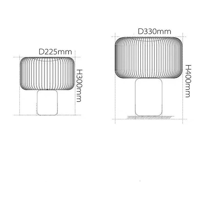 Lampe à poser design à LED avec abat-jour cage arrondie en métal noir