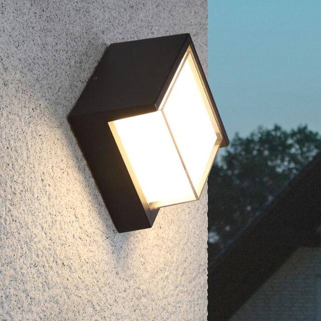 Applique murale — Extérieur LED ronde noire Porch