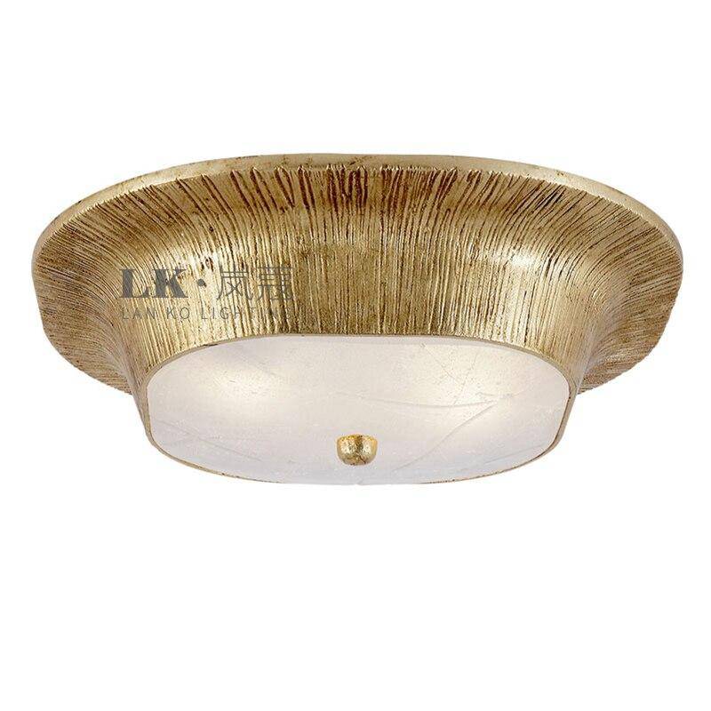 Plafonnier — Design LED en métal doré style rétro