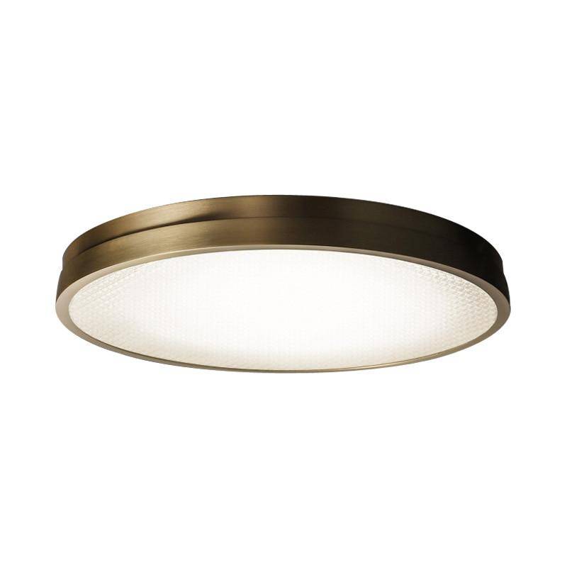 Plafonnier design LED arrondi ultra fin et doré Loft Alix Interlude en Cuivre - Une Présence Décorative Raffinée