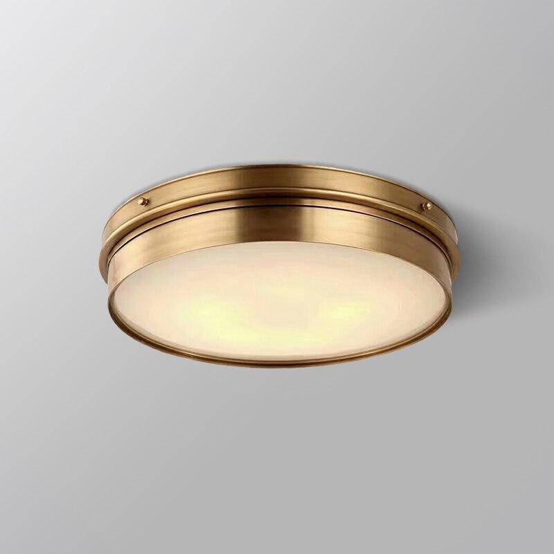 Plafonnier — Design LED rond en métal doré industriel