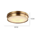 Plafonnier — Design LED rond en métal doré industriel