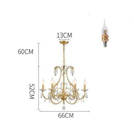 Lustre — Baroque LED doré avec ampoule en verre cristal rétro