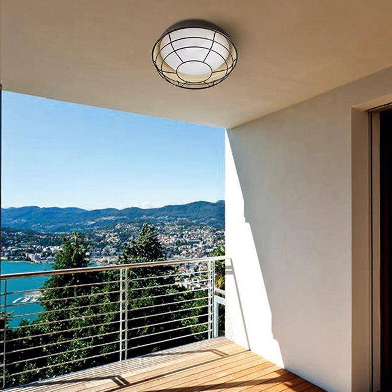 Plafonnier moderne LED avec cage en métal style Loft Mathilde Voûte - Une Présence de Verre Élégante