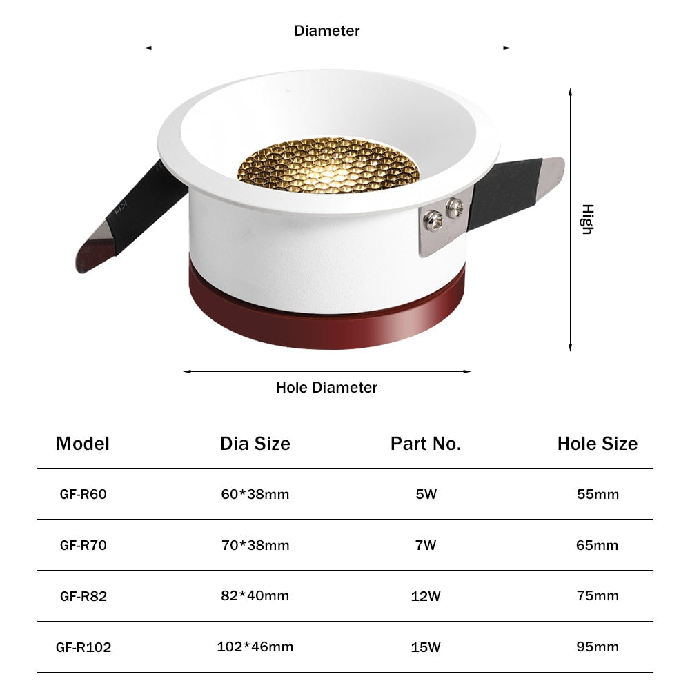 Spot moderne LED style ruche dimmable et encastrable Phoebe Ysé Cantate - Présence Moderne & Harmonie Intérieure