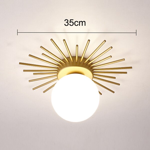 Plafonnier — Moderne LED avec soleil métallique et globe Sana