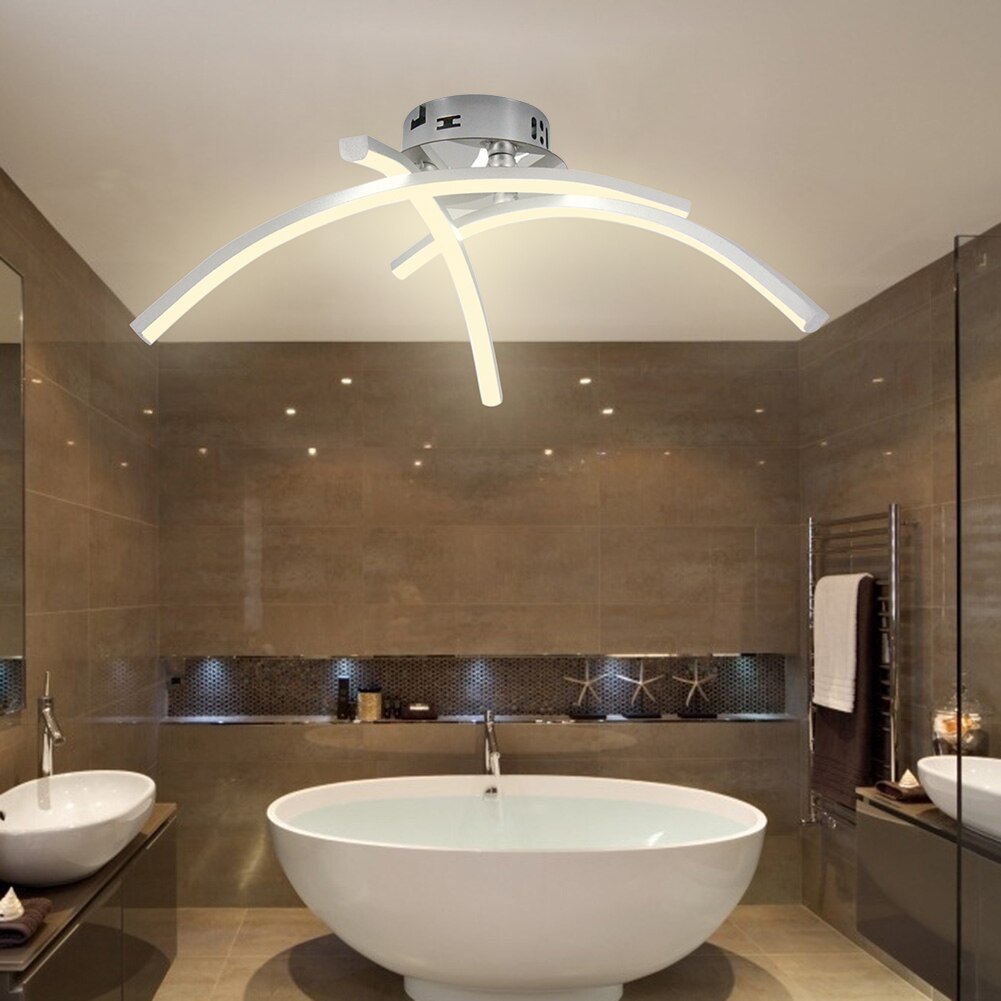 Plafonnier design LED avec 3 barres courbées en métal Teylor Yuna Dessin - Une Présence Décorative Affirmée