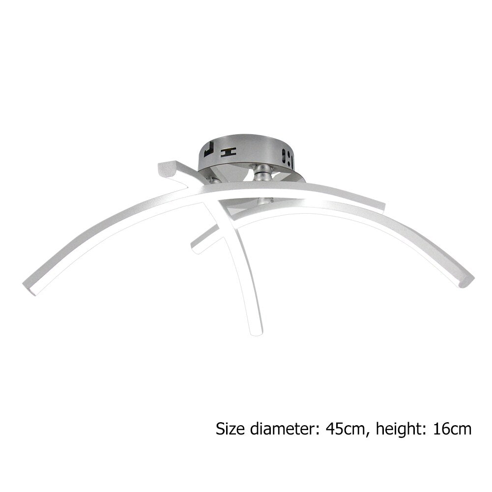 Plafonnier design LED avec 3 barres courbées en métal Teylor Yuna Dessin - Une Présence Décorative Affirmée