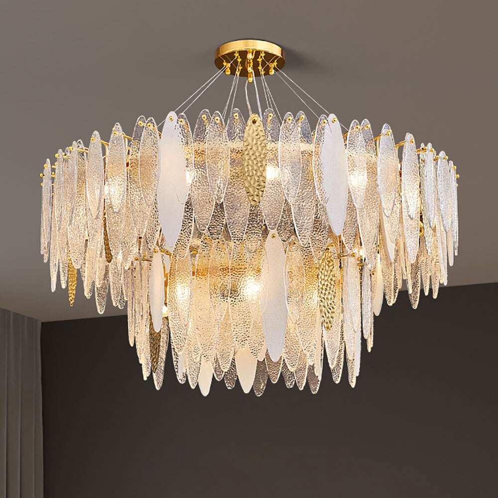 Lustre — Moderne avec lames en verre luxury Valentina