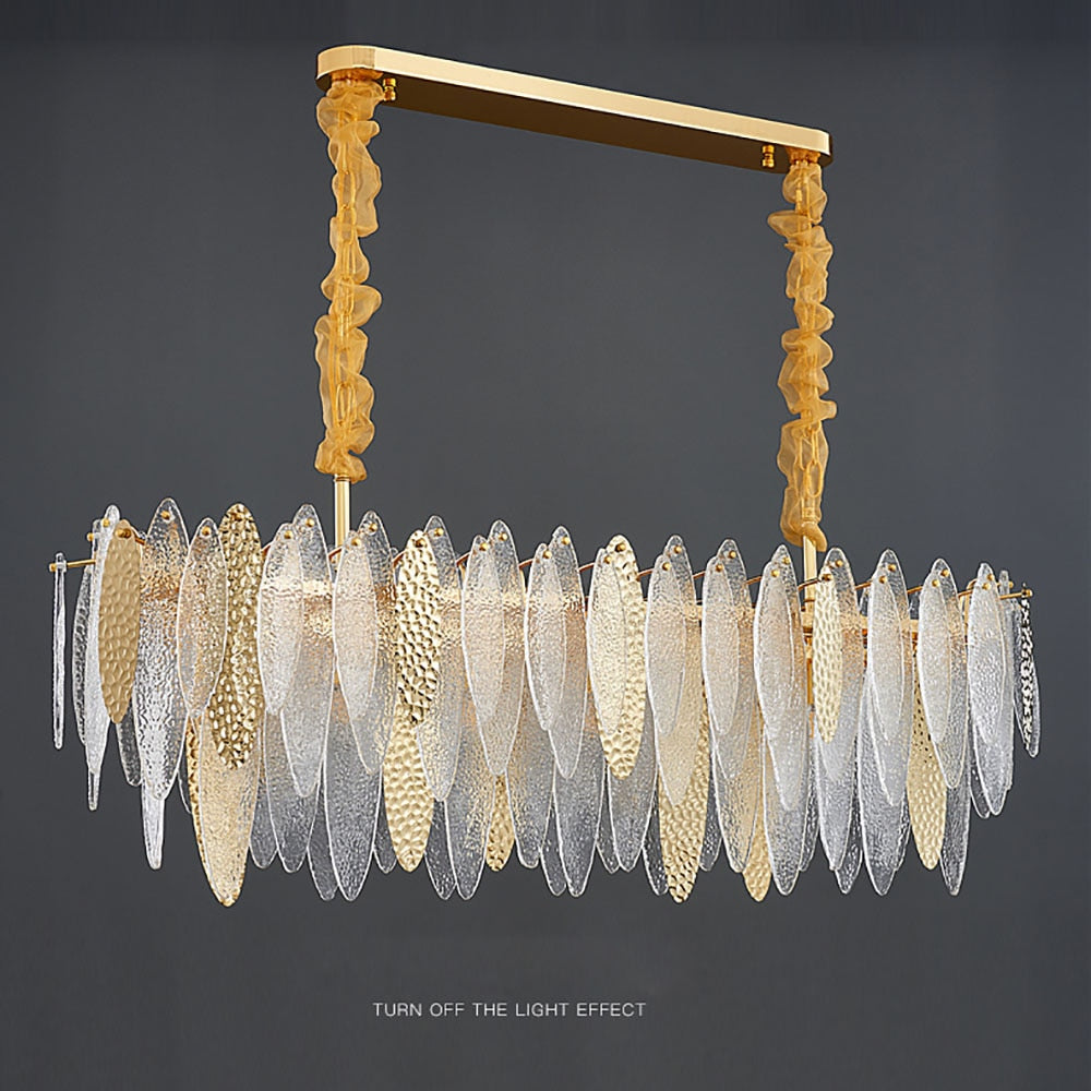 Lustre — Moderne avec lames en verre luxury Valentina