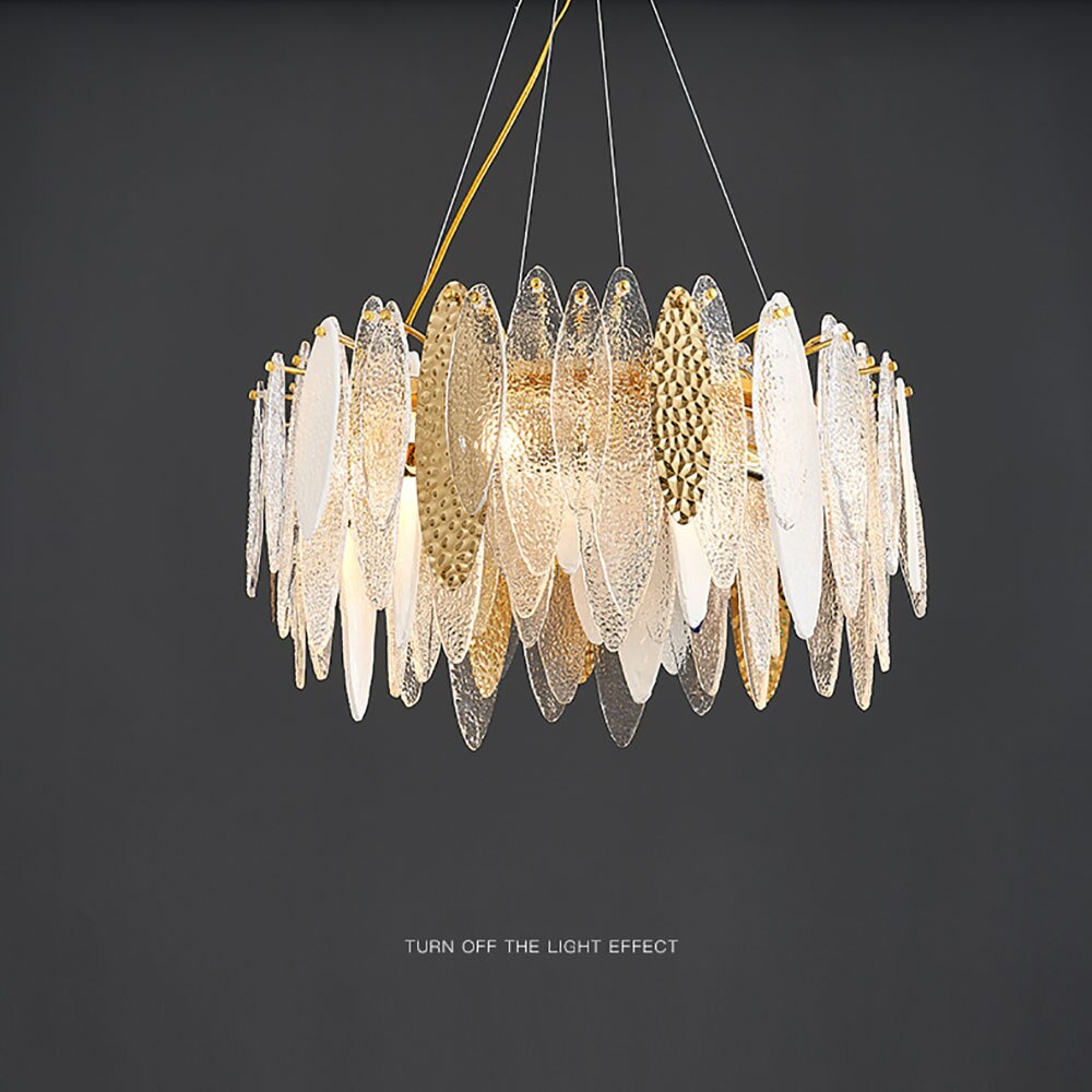 Lustre — Moderne avec lames en verre luxury Valentina