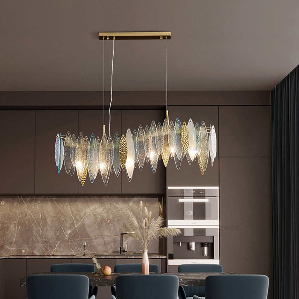 Lustre — Moderne avec lames en verre luxury Valentina