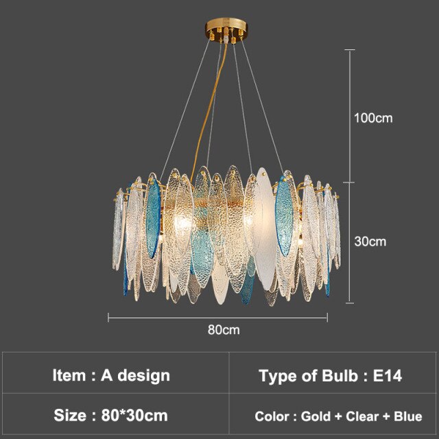 Lustre — Moderne avec lames en verre luxury Valentina