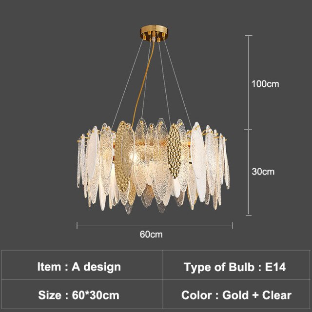 Lustre — Moderne avec lames en verre luxury Valentina
