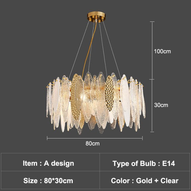 Lustre — Moderne avec lames en verre luxury Valentina