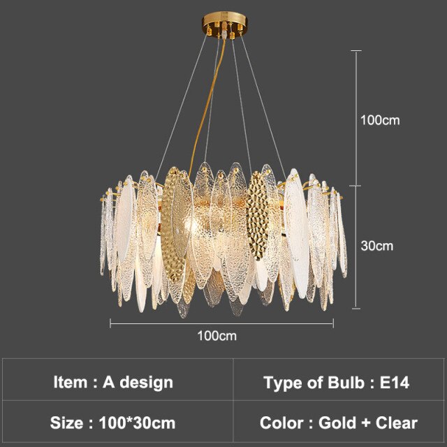 Lustre — Moderne avec lames en verre luxury Valentina