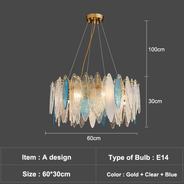 Lustre — Moderne avec lames en verre luxury Valentina